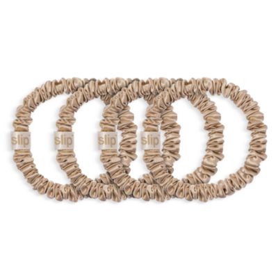 Pure Silk Back to Basics Skinny Scrunchies in Blonde, Set of 4