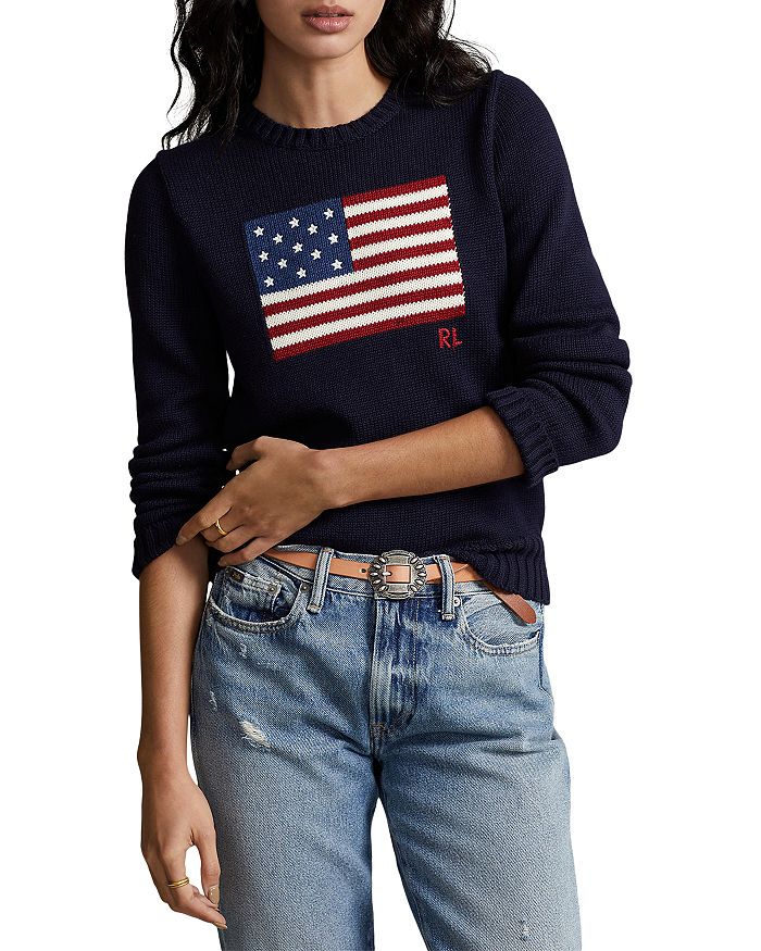 Ralph Lauren American Flag Cotton Crewneck Sweater