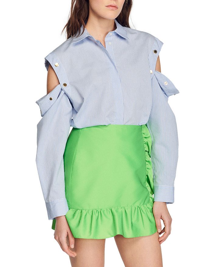 Sandro Orlane Cutout Button Up Shirt | Bloomingdale's