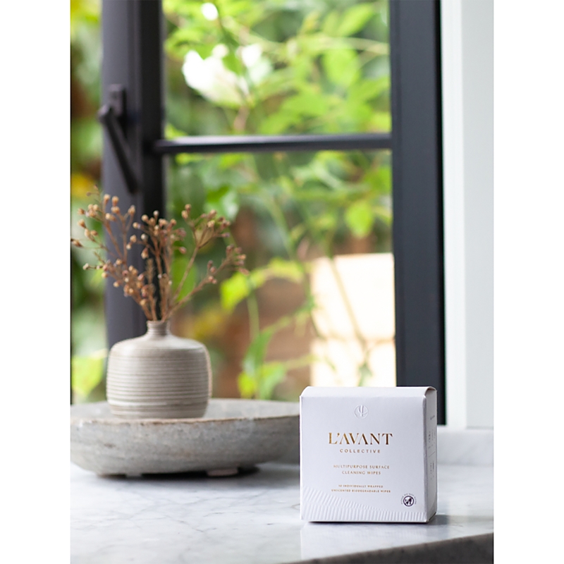 L'avant Collective Individually Wrapped Biodegradable Cleaning Wipes - Unscented In White