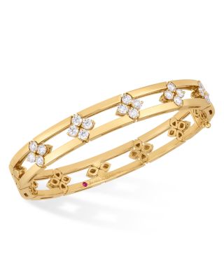 Roberto Coin - 18K Yellow Gold Diamond Love in Verona Bangle Bracelet