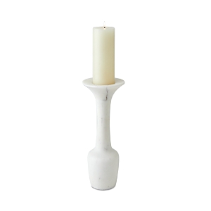 Global Views Calyx Marble Candle Holder In White
