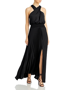 Ramy Brook Arina Pleated Halter Dress