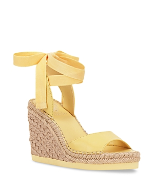 Vince Camuto Women's Bendsen Ankle Wrap Wedge Sandals Women's Shoes In Bright Yellow