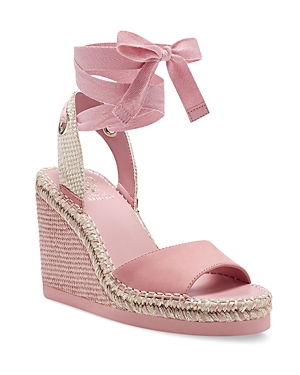 Vince Camuto Women's Bendsen Ankle Wrap Wedge Sandals Women's Shoes In Pink