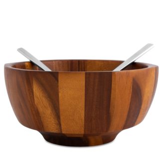Nambé Rivet Salad Bowl with Servers