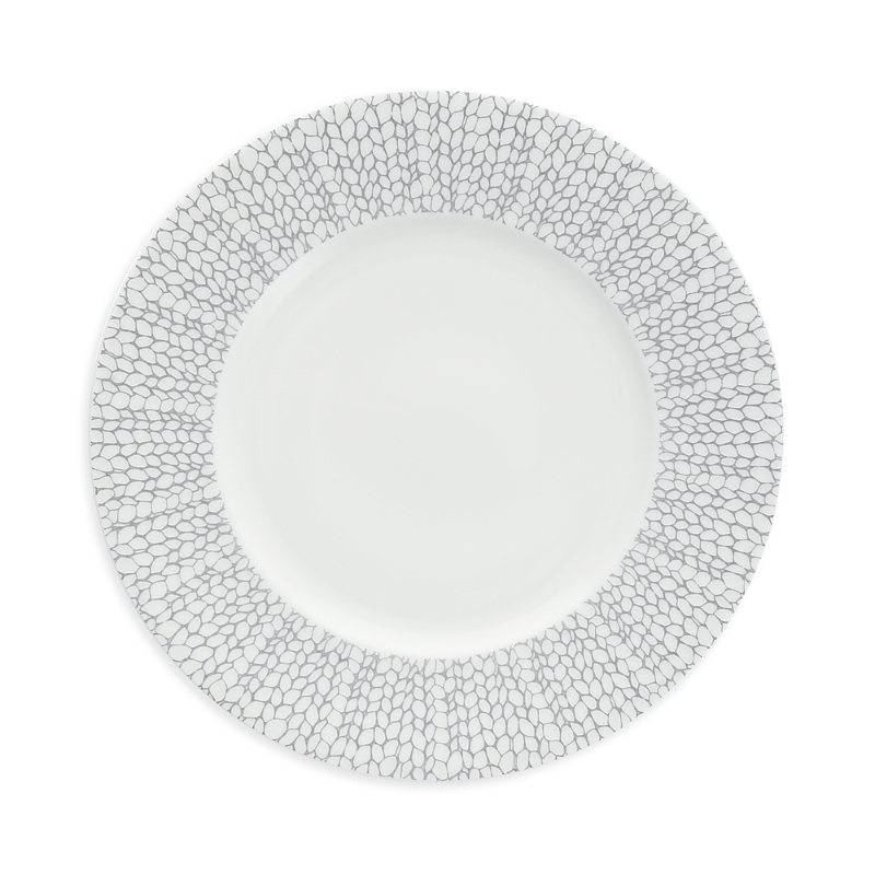 Fortessa Amanda Embossed Salad Plate, Set Of 4 In Gray/white