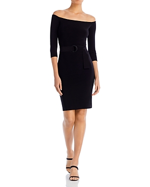 Shop Norma Kamali Off-the-shoulder Bodycon Dress In Black