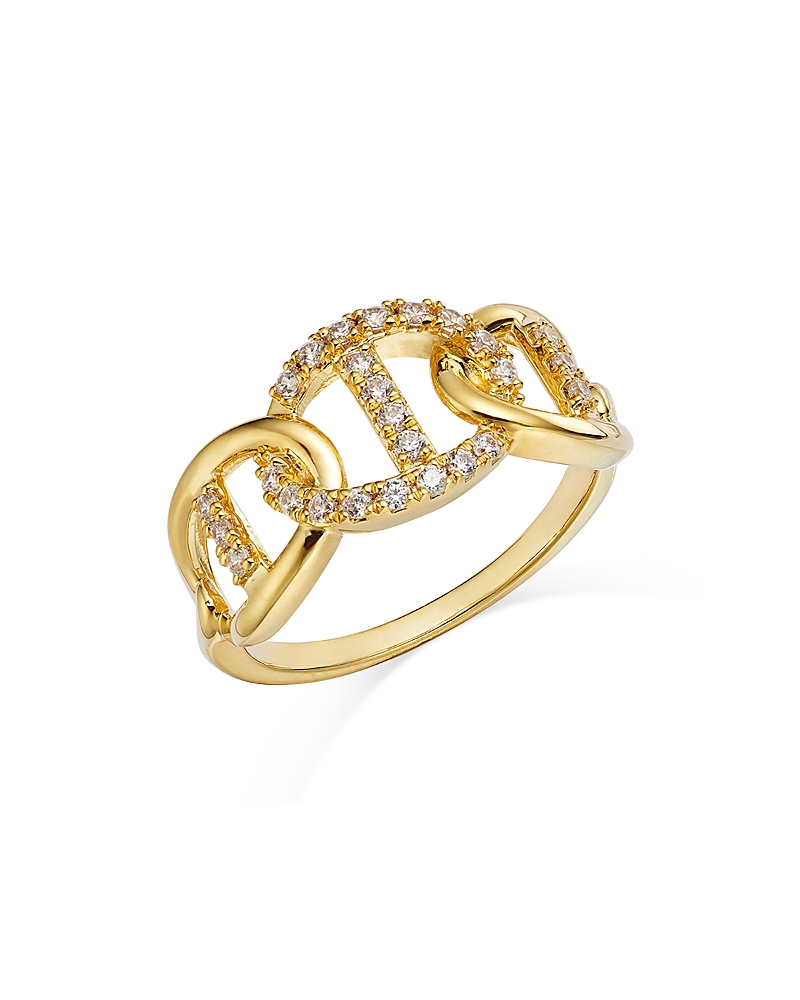 Bloomingdale's Diamond Link Ring In 14k Yellow Gold, 0.25 Ct. T. W. - Exclusive In Gold/white