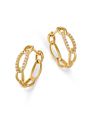 Bloomingdale's Diamond Chain Link Small Hoop Earrings In 14k Yellow Gold, 0.25 Ct. T.w. - 100% Exclusive