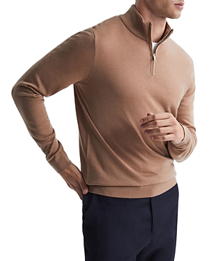 Reiss Blackhall Wool Funnel Neck Sweater In Camel