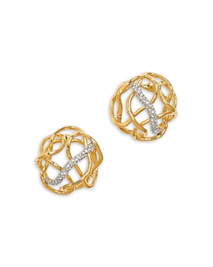 Alexis Bittar Solanales Pave Openwork Drop Earrings in Rhodium Plated & 14K Gold Plated
