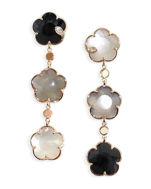 Pasquale Bruni 18K Rose Gold Bouquet Lunaire Multi Stone & Diamond Flower Drop Earrings