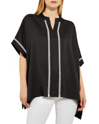 Contrast Trim Dolman Sleeve Top