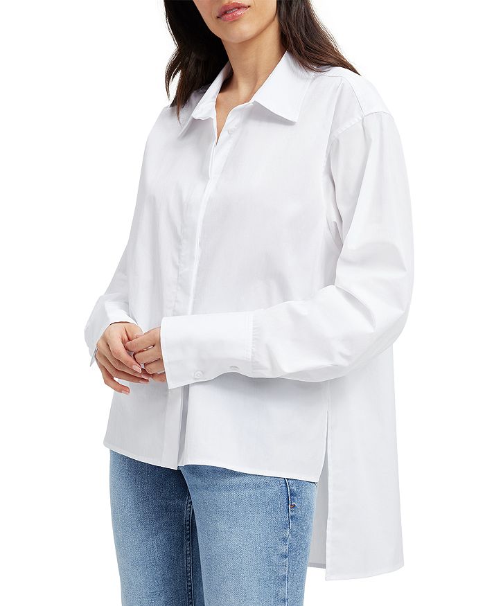High low button down shirt online