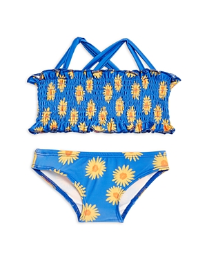 Sovereign Code Girls' Stoked Two Piece Bathing Suit - Baby In Sunflowers/satin Sky