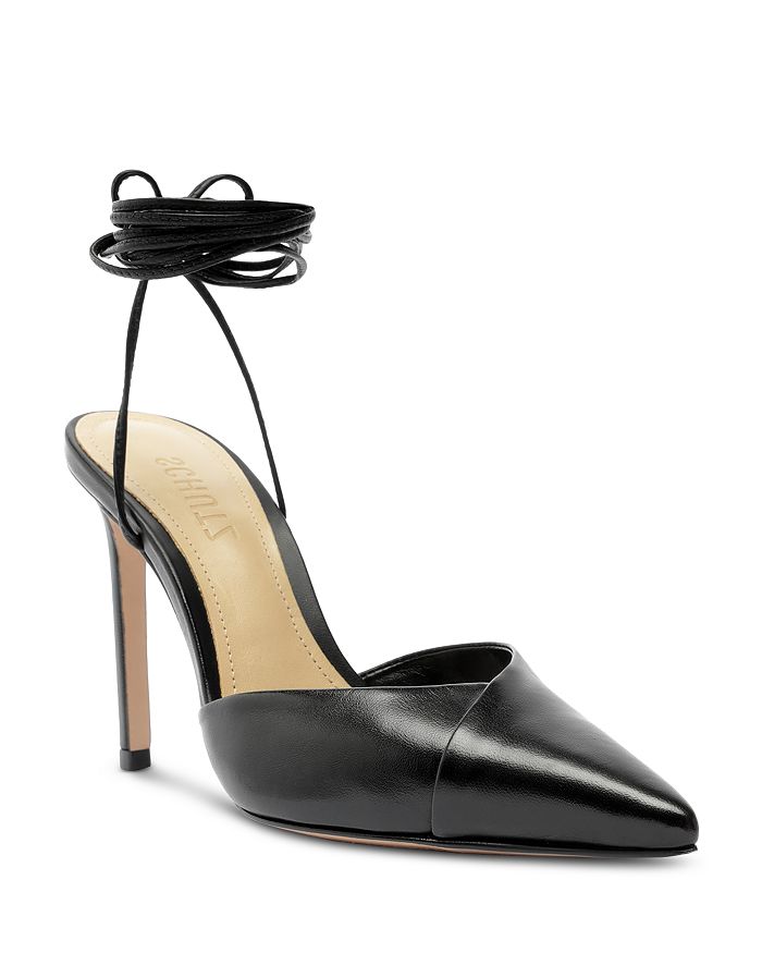 SCHUTZ Women's Monet Pointed Toe Ankle Tie High Heel Pumps | Bloomingdale's