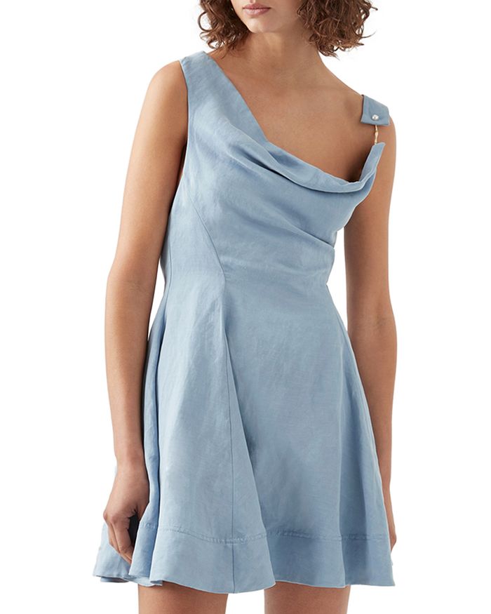 Cowl Neck Linen Dress – Miss Sugar