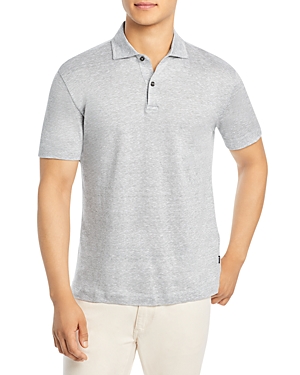 Hugo Boss Press 54 10249037 01 Linen Solid Regular Fit Polo Shirt In Open Green