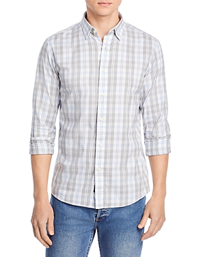 Shop Faherty The Movement Slim Fit Shirt In Grey Cream Plaid