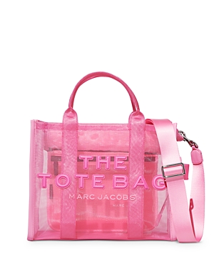 Shop Marc Jacobs The Mesh Medium Tote In Candy Pink/nickel