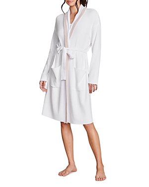 BAREFOOT DREAMS CONTRAST TRIM TIE WAIST ROBE
