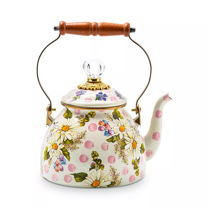 Wildflowers Enamel Tea Kettle, 2-Qt.