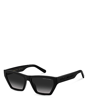 Shop Marc Jacobs Marc Cat Eye Sunglasses, 55mm In Black/black Gradient