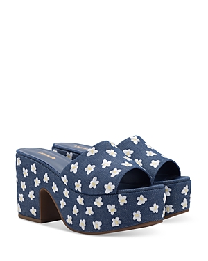 Larroude Women's Miso Slip On Platform High Heel Sandals In Blue