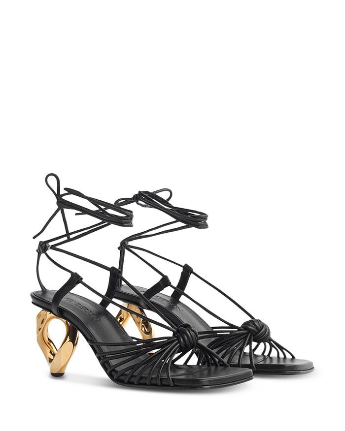 JW Anderson Women's Lamb Ankle Tie Chain High Heel Sandals | Bloomingdale's