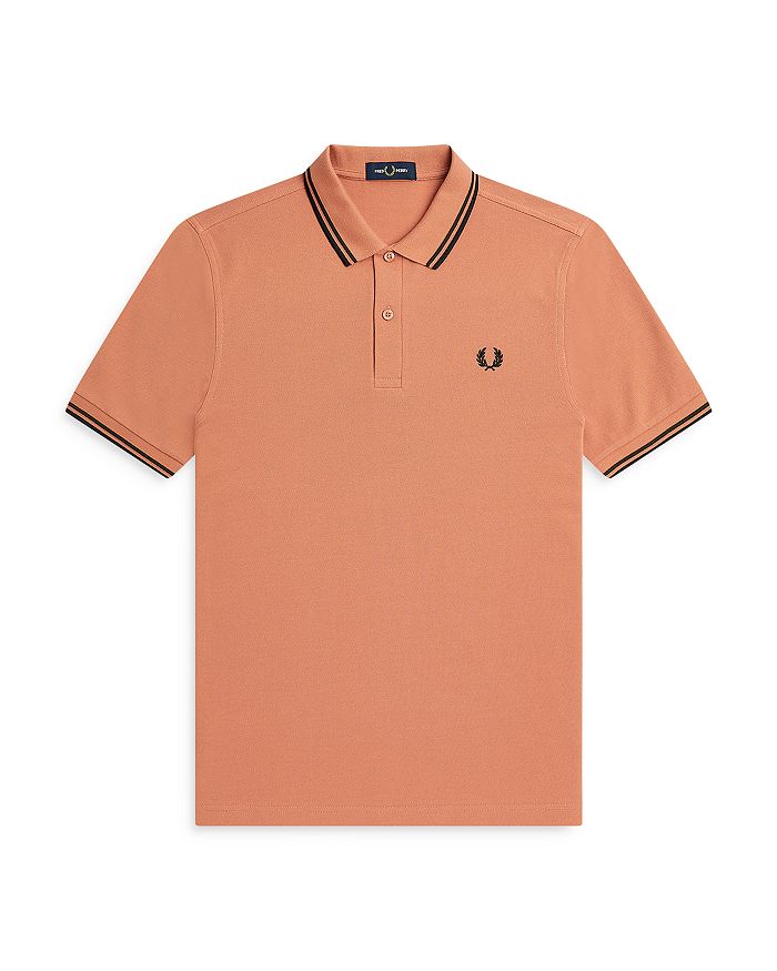 Fred Perry Twin Tipped Slim Fit Polo In Light Rust