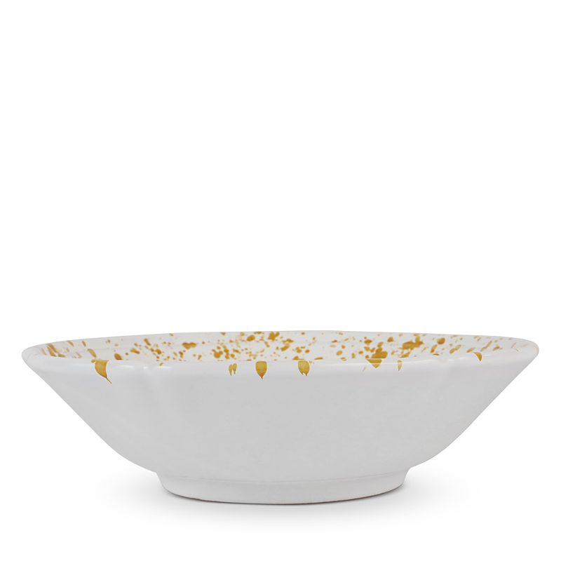 Vietri Amalfitana Aqua Splatter Serving Bowl 12" In Yellow