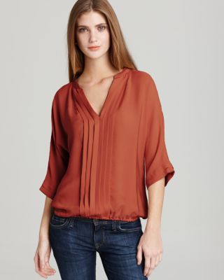 Joie Blouse - Marru Matte Silk Pleated | Bloomingdale's