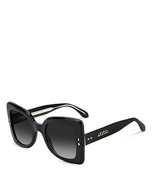 Isabel Marant The New 52mm Gradient Square Sunglasses In Black/black Gradient