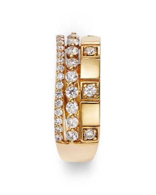 Diamond Stack Look Statement Ring in 14K Yellow Gold, 0.75 tcw 
