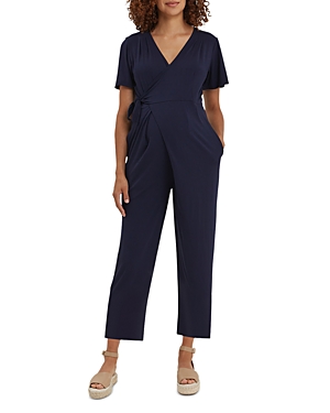 Shop Nom Maternity Lucia Jersey Maternity Jumpsuit In Navy