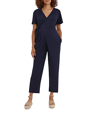 Nom Maternity Lucia Jersey Maternity Jumpsuit In Navy