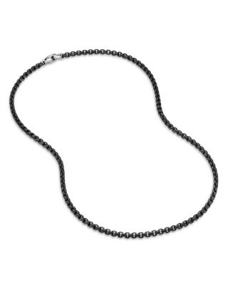 Men's Stainless Steel & Sterling Silver Box Chain Necklace 24", 5mm