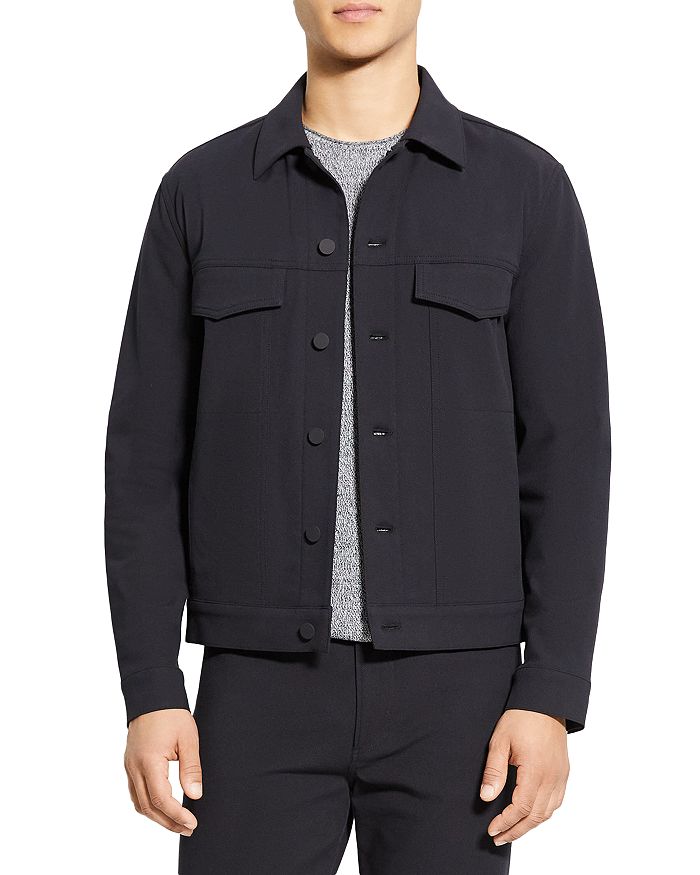 Theory River Stretch Neoteric Twill Trucker Jacket | Bloomingdale's