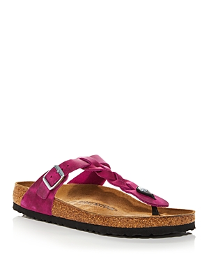 Birkenstock Women's Gizeh Slip On T Strap Buckled Footbed Sandals In Festival Fuchsia