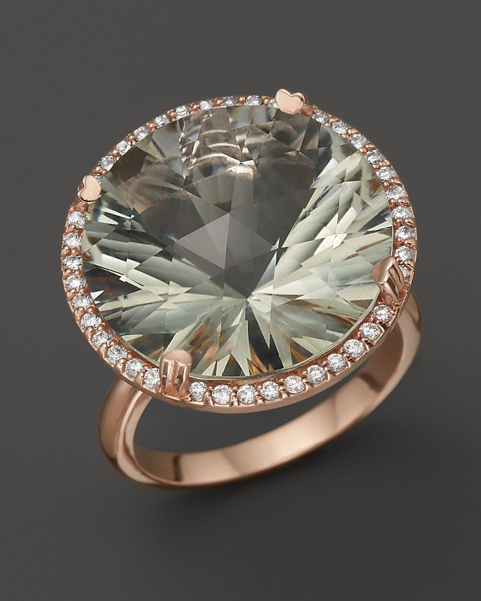 Lisa Nik 18K Rose Gold Prasiolite Diamond Ring | Bloomingdale's