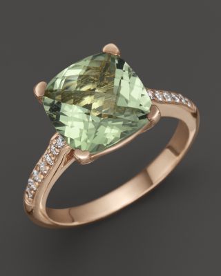Lisa Nik 18K Rose Gold Prasiolite and Diamond Ring | Bloomingdale's