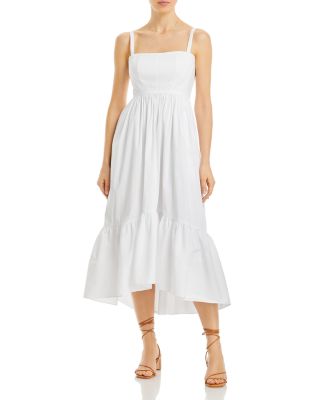 knee length dresses for ladies Elsie' Blue Ditsy Floral Midi Dress – The Main Street Exchange main image 0