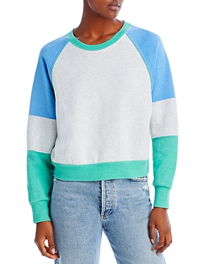Vintage Havana Color Block Fleece Sweatshirt In Gray