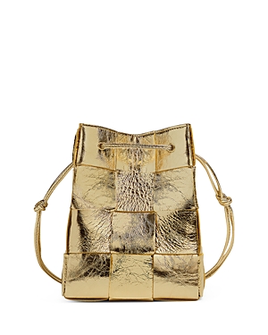 Bottega Veneta Cassette Small Leather Bucket Bag In Supermoon/gold