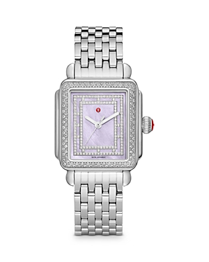 Michele Limited Edition Deco Madison Stainless Steel Diamond Watch, 33mm