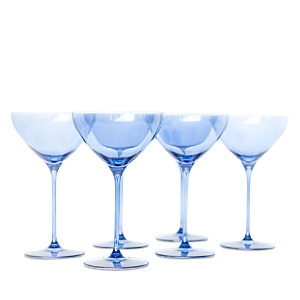 ESTELLE COLORED GLASS MARTINI GLASSES, SET OF 6