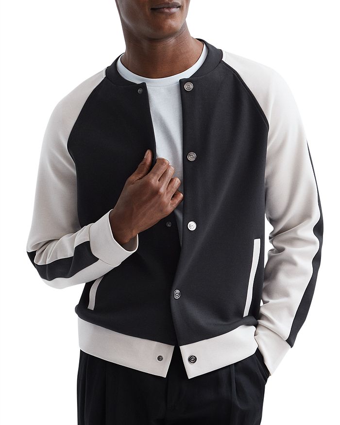 REISS Giles Long Sleeved Interlocked Color Blocked Jacket | Bloomingdale's