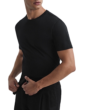 Reiss Bless Solid Crewneck T-shirt In Black