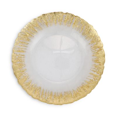 Rufolo Glass Gold Brushstroke Canape Plate